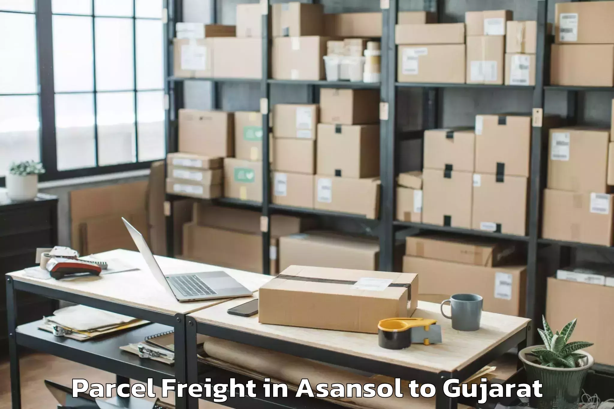 Reliable Asansol to Sabarmati University Ahmedabad Parcel Freight